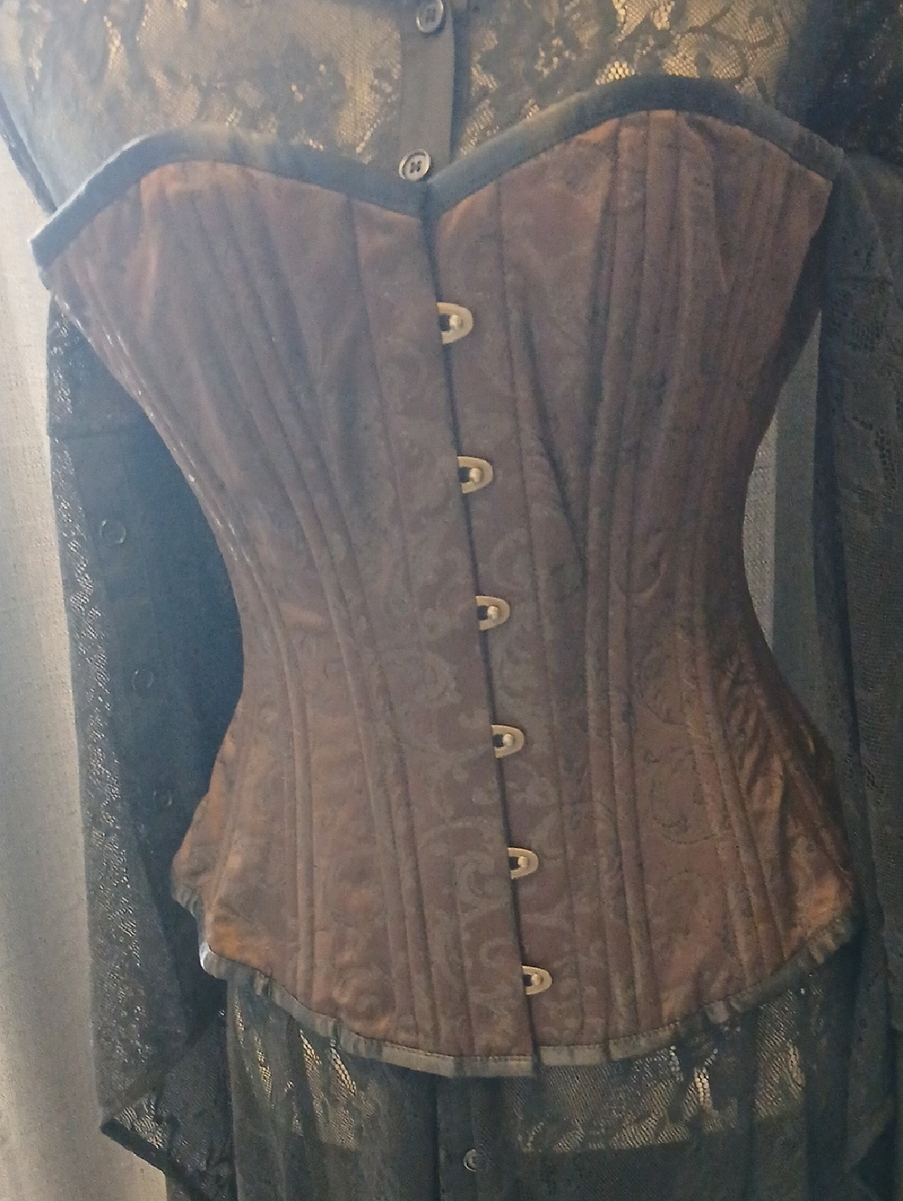 Authentic  Brown Brocade Corset
